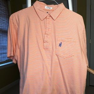 Johnnie-O Orange Stripe Polo